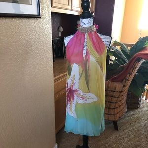 Preloved Tropical Dress by Single Dress sz large